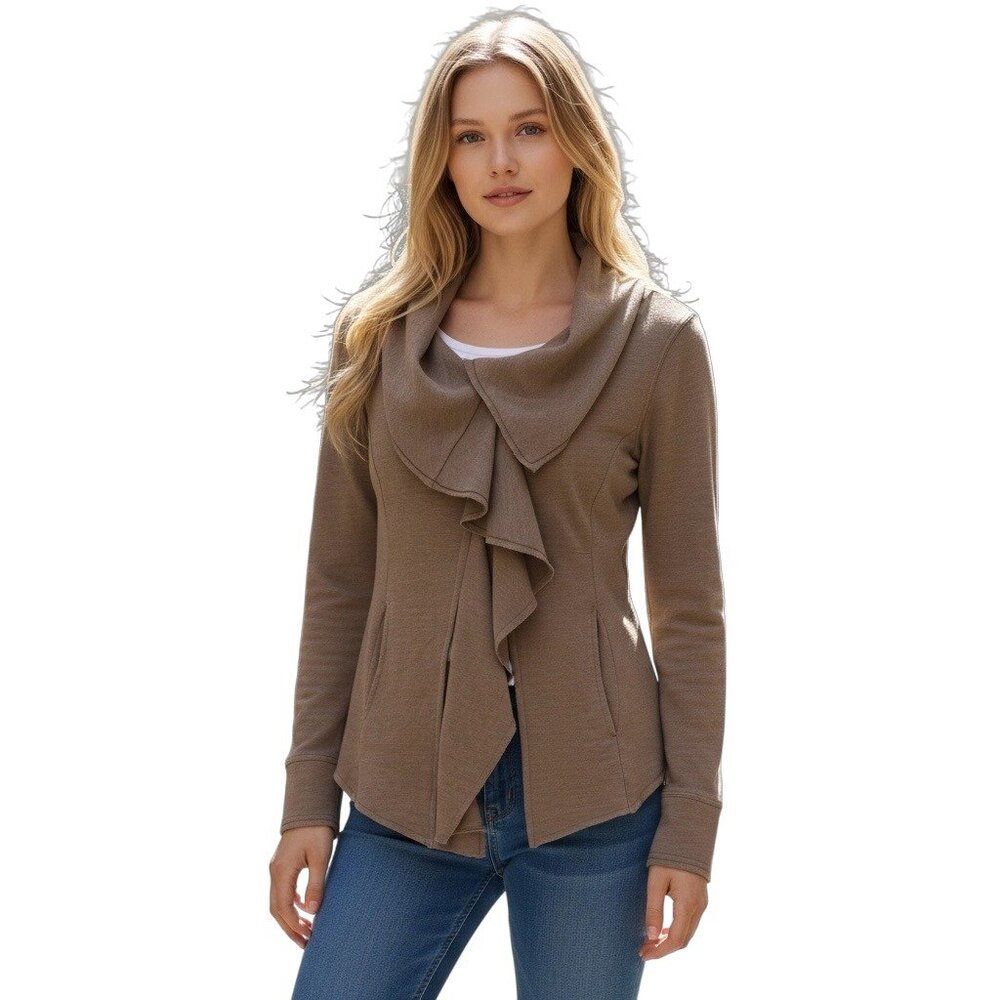 Fresh Laundry Womens XS Ruffled Open Cardigan